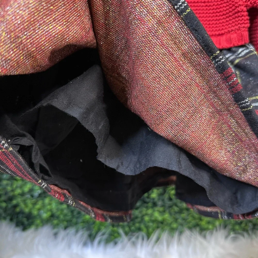 Red Cable Knit Sweater‎ plaid  Dress for nwot